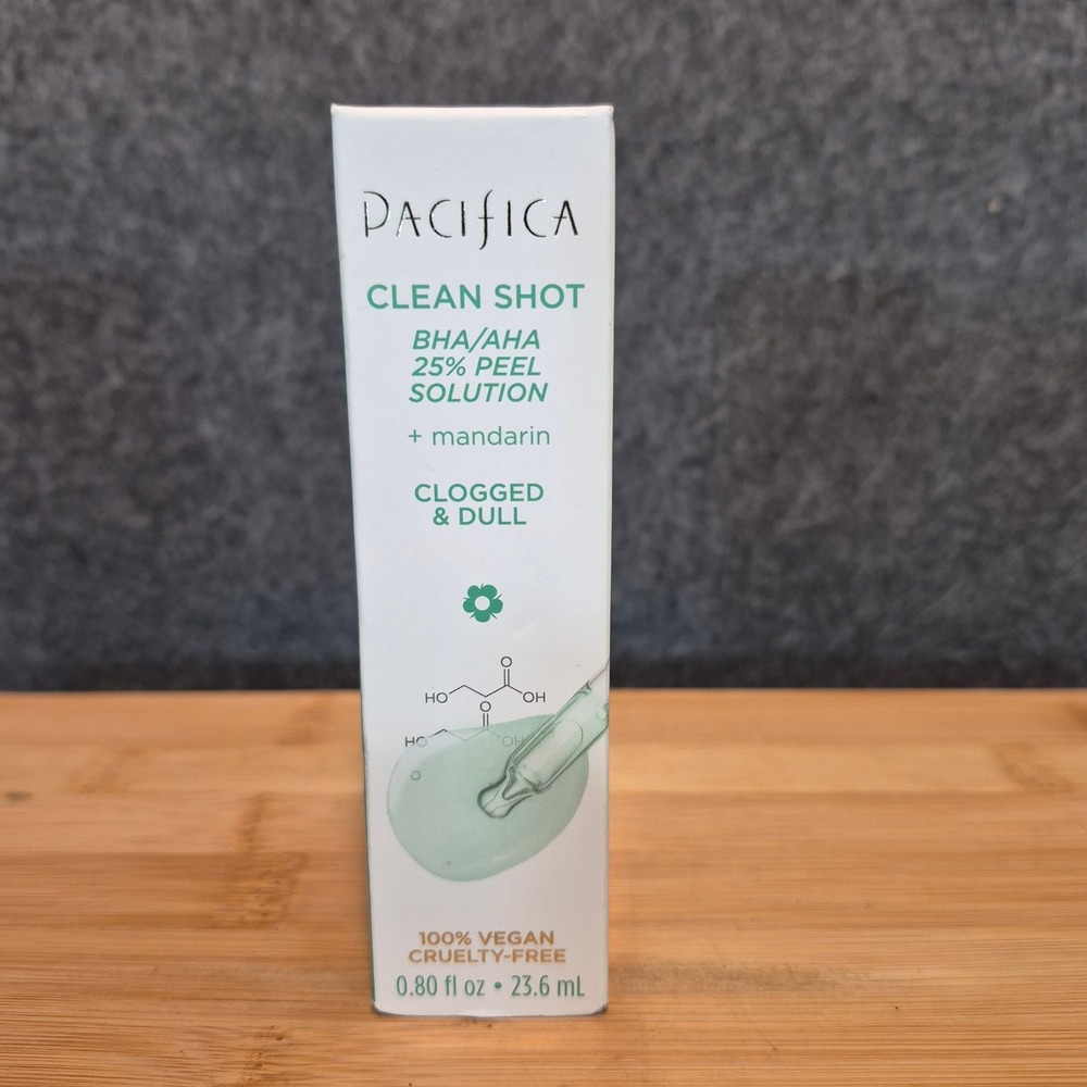 New Pacifica Clean Shot BHA/AHA 25% Peel Solution .80 oz skincare exfoliate